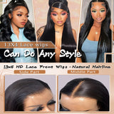 40 Inch Bone Straight Human Hair Wig 13x4 13x6 HD Transparent Lace Wigs Brazilian Full Lace Frontal Wig For Women200% Density