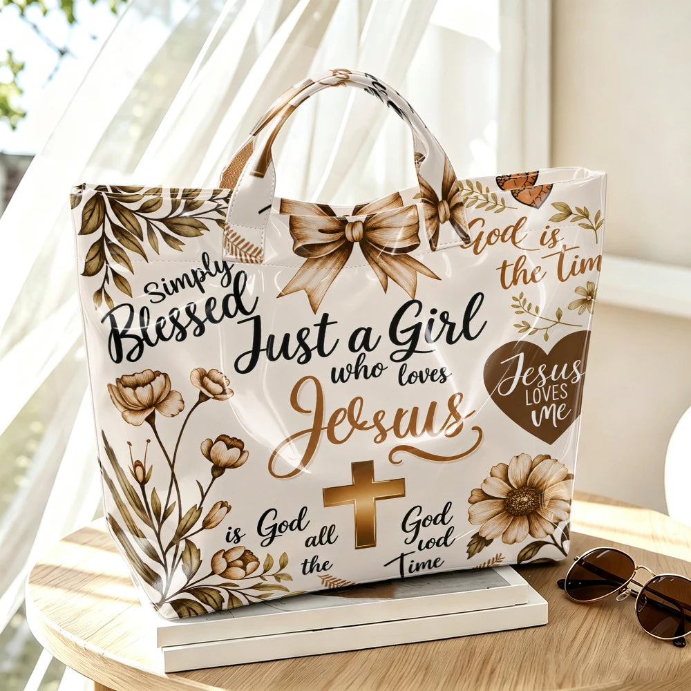 Faith-inspired floral print tote bag by HSF Marketplace for daily outings