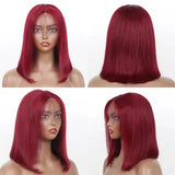 Honey blonde short bob human hair wig with 6x4 lace frontal, straight highlight, ready to wear, Brazilian human hair.
