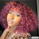 Jerry curly pixie bob human hair wig with bangs for women, HSF Marketplace