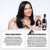 Herbal Hair Dye Comb 3-in-1 Quick Natural Plant Extract Deep Nourish Repair Roots Boost Vitality Long Lasting Mild Formula Gray Coverage Natural Hair Color Comb
