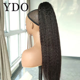 Kinky Straight Ponytail With InvisiFit Strap Drawstrings 100% Human Hair Extension Ponytail Wear Go Natural Black For Women