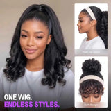 Megalook Burmese curl ponytail with invisible drawstring band, high-density virgin human hair afro curls