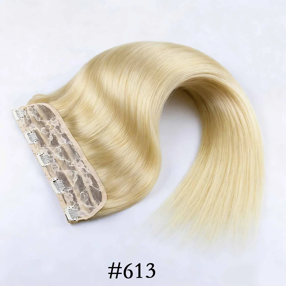 HSF Marketplace Brazilian Remy human hair clip-in extension, natural straight one-piece with seamless clips