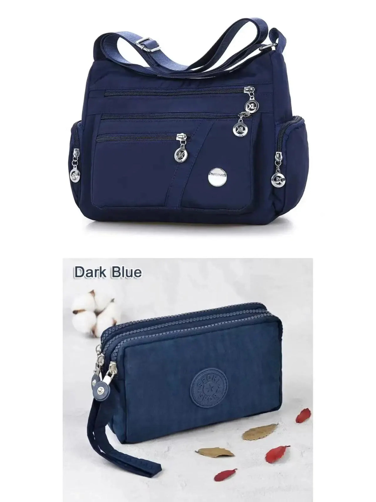 Women's nylon waterproof messenger bag by HSF Marketplace, large capacity crossbody travel shoulder handbag with casual style.