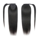 Straight Wrap Around Ponytail Human Hair Extensions Natural Color Hairpiece Brazilian Remy Hair Clip In Ponytail Hair Extensions