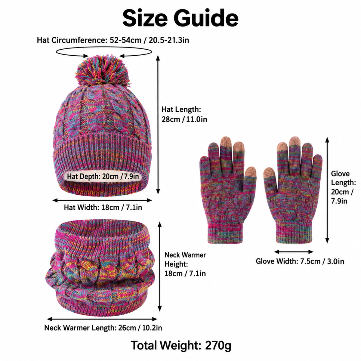 Kids winter set with warm cotton beanie, scarf, and gloves by HSF Marketplace