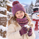 Kids winter set with warm cotton beanie, scarf and gloves by HSF Marketplace