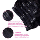 Body wave Brazilian human hair clip-in extensions, 8-piece double weft set in #1B black, 120g