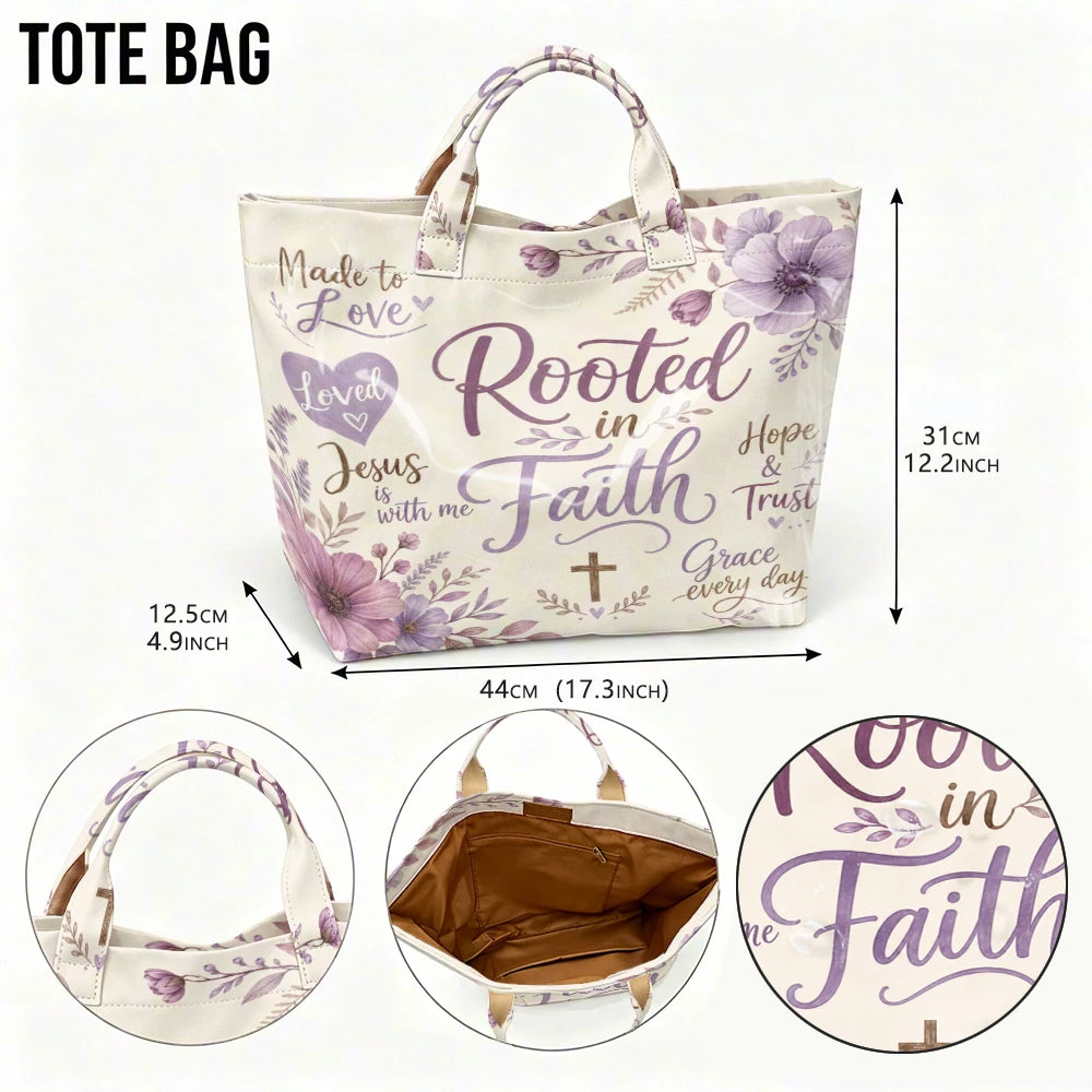 HSF Marketplace inspirational floral tote bag for women, large capacity handbag with colorful flower design
