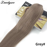 14-18 inch straight Brazilian human hair drawstring ponytail extension with clip-in attachment