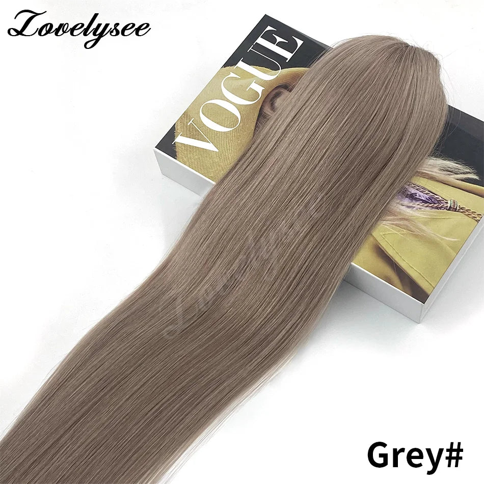 14-18 inch straight Brazilian human hair drawstring ponytail extension with clip-in attachment