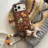 Embroidered three ponies phone case for iPhone 17 and 16 Pro by HSF Marketplace