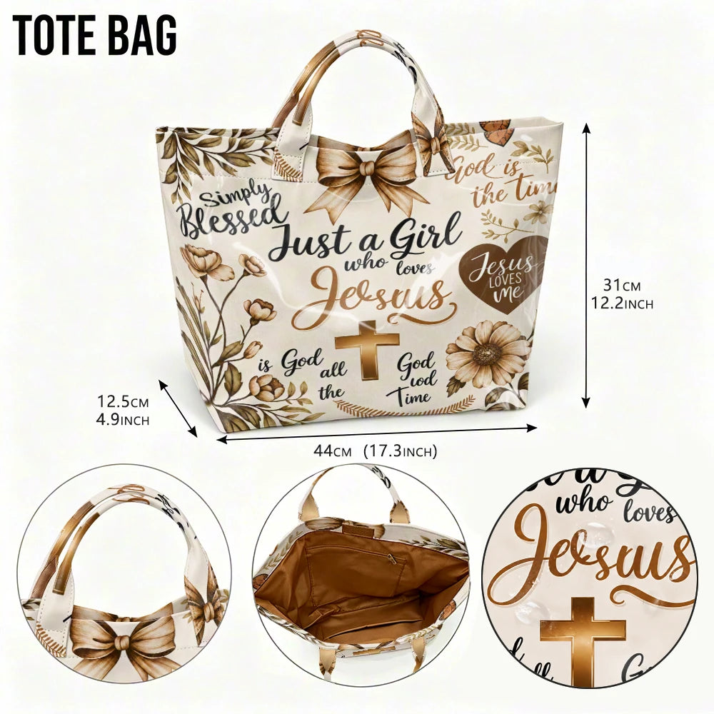 Faith-inspired floral print tote bag by HSF Marketplace for daily outings