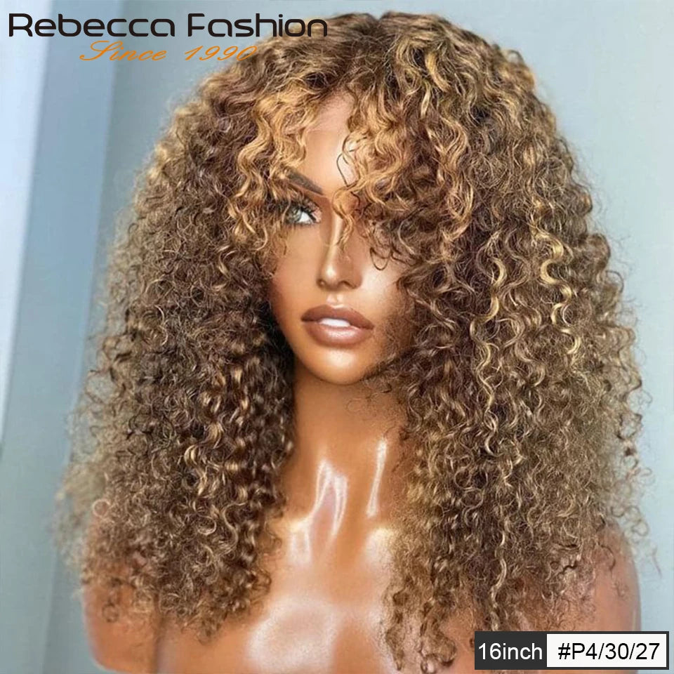 Jerry curly pixie bob cut human hair wig with bangs for women by HSF Marketplace