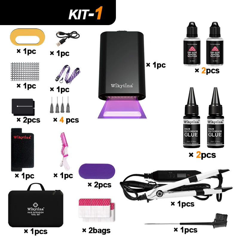 UV light hair extension tool set for easy application by HSF Marketplace
