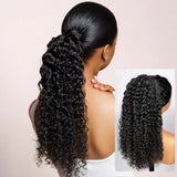 HSF Marketplace Vietnamese human hair kinky curly drawstring ponytail extension in natural curly texture