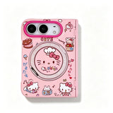Cute cat pink iPhone case with MagSafe stand by HSF Marketplace