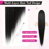Brazilian virgin human hair straight drawstring clip-in ponytail by HSF Marketplace