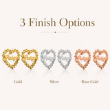 Personalized heart name stud earrings for women, custom jewelry gift by HSF Marketplace