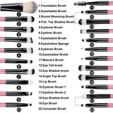 HSF Marketplace premium synthetic makeup brush set with kabuki, foundation, concealer, powder, blush, and eye brushes