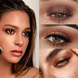 2pcs 9-color chocolate brown and smokey eyeshadow palette set with matte, shimmer, and glitter shades