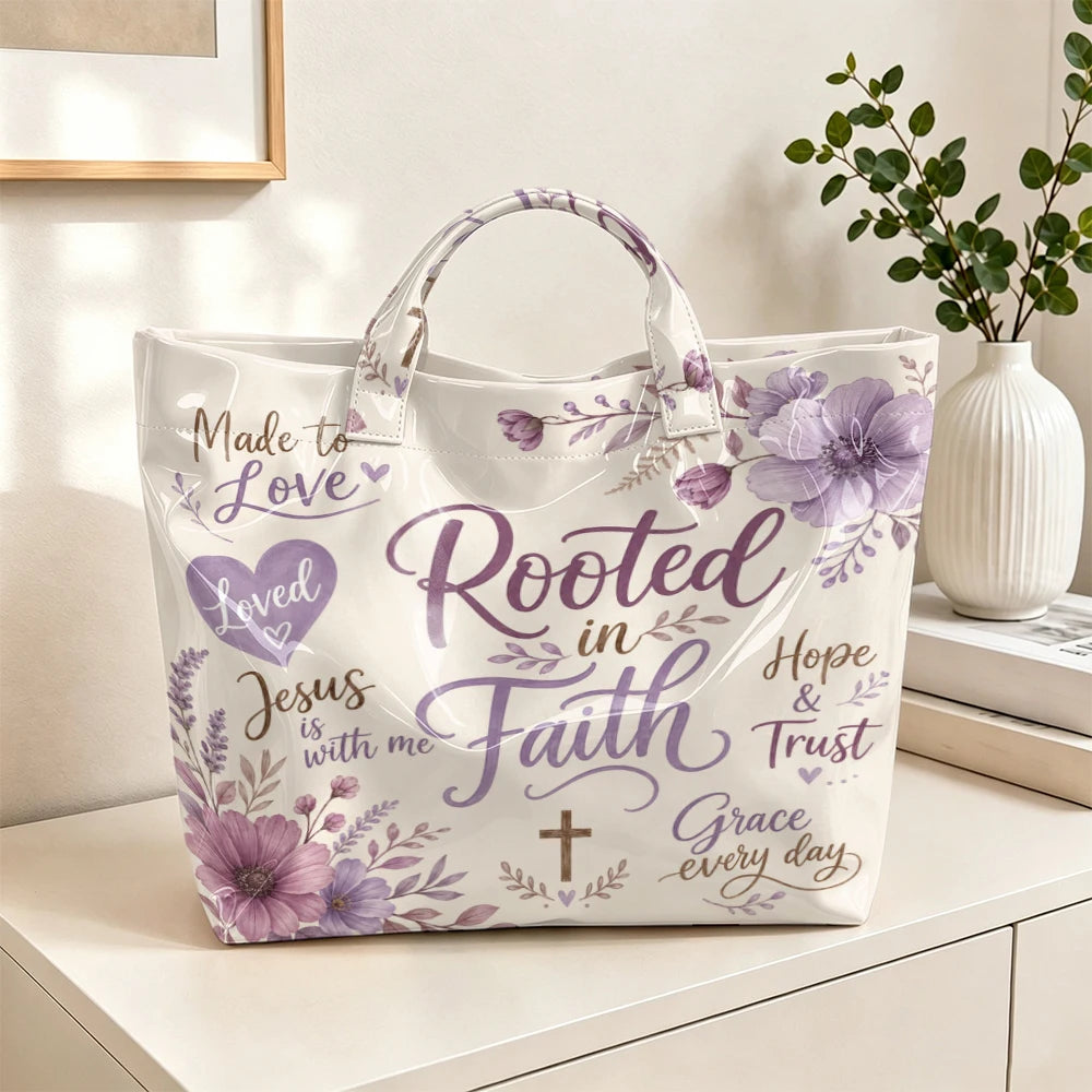 Inspirational floral tote bag for women, large-capacity HSF Marketplace handbag with colorful flower design