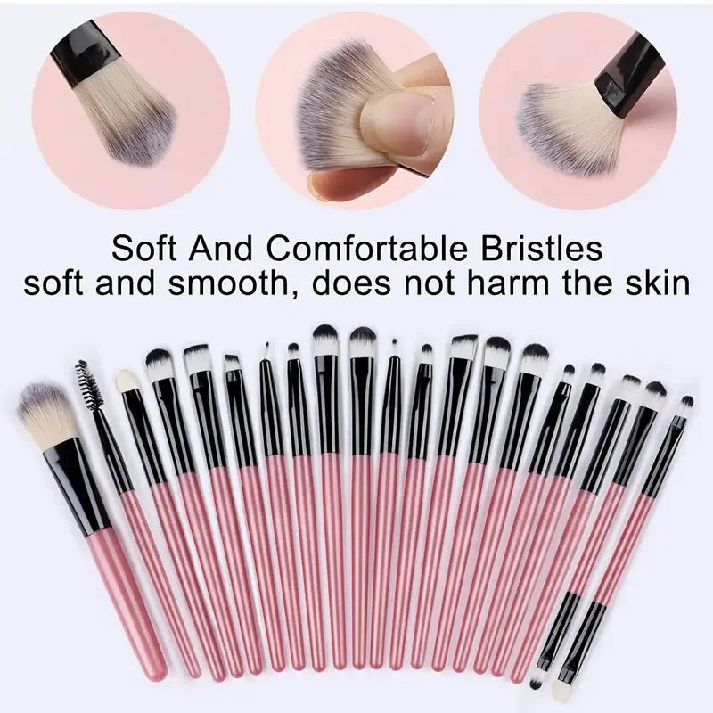 HSF Marketplace premium synthetic makeup brush set with kabuki, foundation, concealer, powder, blush and eye brushes