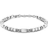 1PC Stainless Steel Fossil Obsidian Tiger's Eye Turquoise Pearl Beaded Bracelet for Men Women Natural Gemstone Stackable Healing Body Jewelry Daily Wear Meditation Party Holiday Best Friend Birthday Anniversary Gift Fashion A