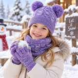 Kids winter set with warm cotton beanie, scarf, and gloves by HSF Marketplace