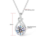 Brilliant 2-3ct moissanite pendant necklace in 925 sterling silver plated with 14k gold, elegant jewelry for women.