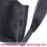 Straight Wrap Around Ponytail Human Hair Extensions Natural Color Hairpiece Brazilian Remy Hair Clip In Ponytail Hair Extensions