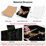 Leopard print gothic tote handbag with pink lipstick and butterfly design, large capacity handheld bag for women, street trend style.