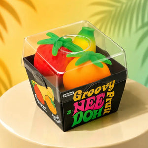 Schylling NeeDoh Fruit Squishy Fidget Toy, Strawberry Banana Orange Sensory Stress Relief Squeeze