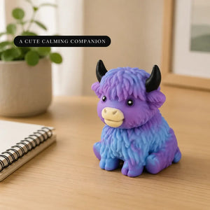 Scottish Highland Cow Squishy Fidget Toy, Soft Slow Rising Sensory Stress Relief Squeeze