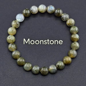 Natural Crystal Stone Bead Bracelet, Gemstone Stretch Jewelry for Women and Men 1