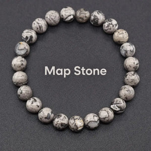 Natural Crystal Stone Bead Bracelet, Gemstone Stretch Jewelry for Women and Men 1