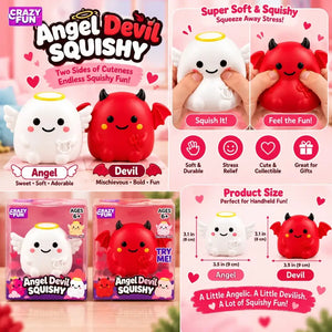 Crazy Fun Ghost Angel Devil Squishy Fidget Toy, Soft Sensory Stress Relief Squeeze