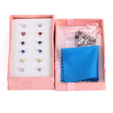 Vintage six-pair stud earrings set for women in gold and silver tones by HSF Marketplace