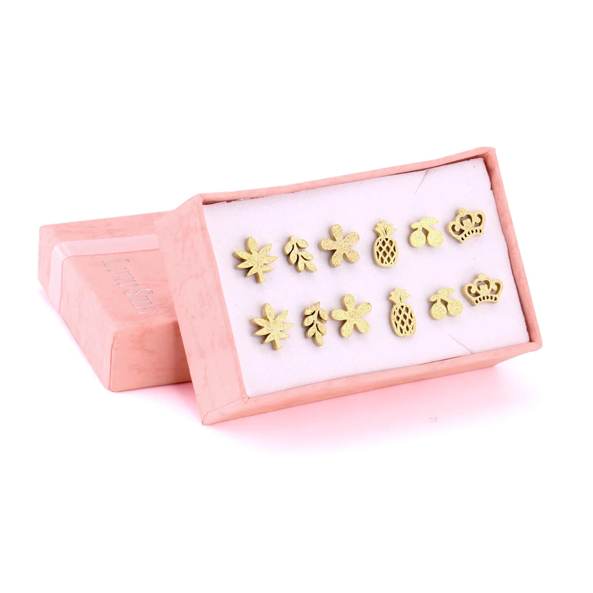 Vintage stud earrings set for women, 6 pairs in gold and silver tones by HSF Marketplace