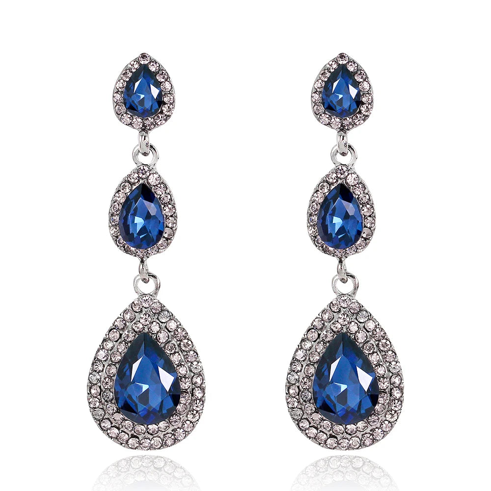 Champagne crystal drop earrings by HSF Marketplace for elegant wedding looks
