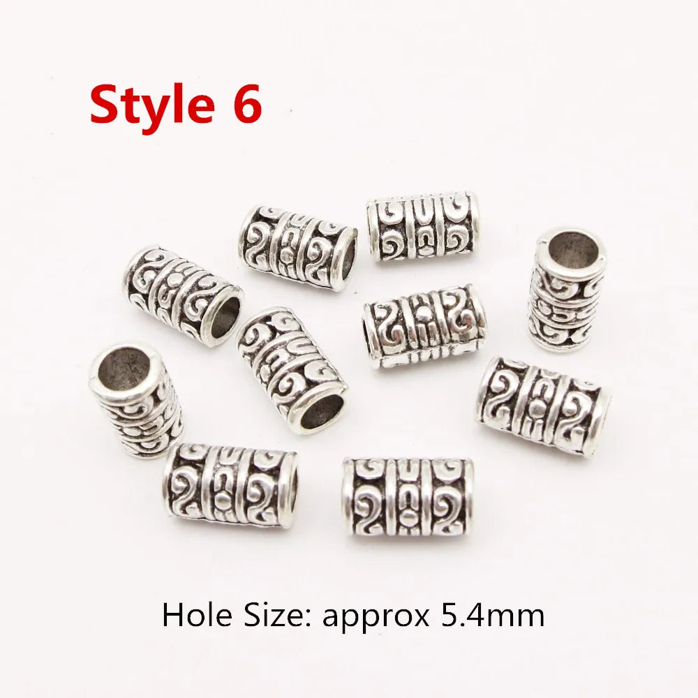 Silver Viking rune hair braid beads for dreadlocks and beards, hair styling accessories