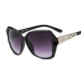 Women's fashion square purple sunglasses with large mirrored lenses and luxury-style frames