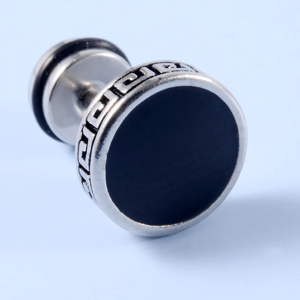Surgical steel punk gothic earrings for men and women, featuring a bold edgy design by HSF Marketplace