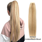Straight Brazilian Remy human hair wrap-around ponytail extension, 100% human hair, 60/100/120/150g