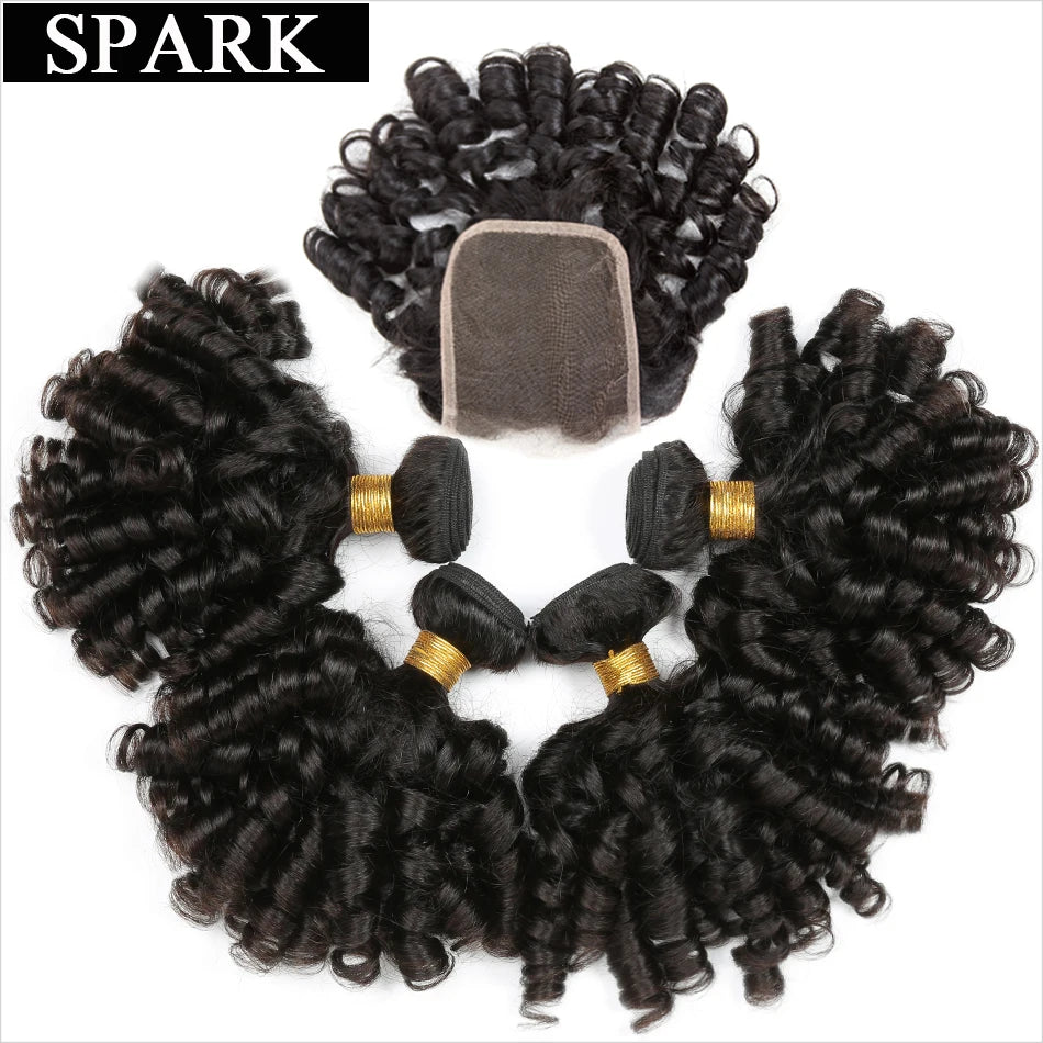 Ombre Brazilian human hair bundles with closure for loose curly styles by HSF Marketplace