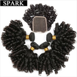 Ombre Brazilian human hair bundles with closure for loose curly styles by HSF Marketplace