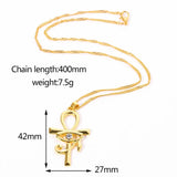 Egyptian Eye of Horus charm pendant on a religious Ankh cross necklace for women, jewelry by HSF Marketplace