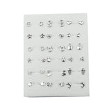 36/18-pair multicolor crystal cartoon star and moon hypoallergenic plastic stud earrings set by HSF Marketplace