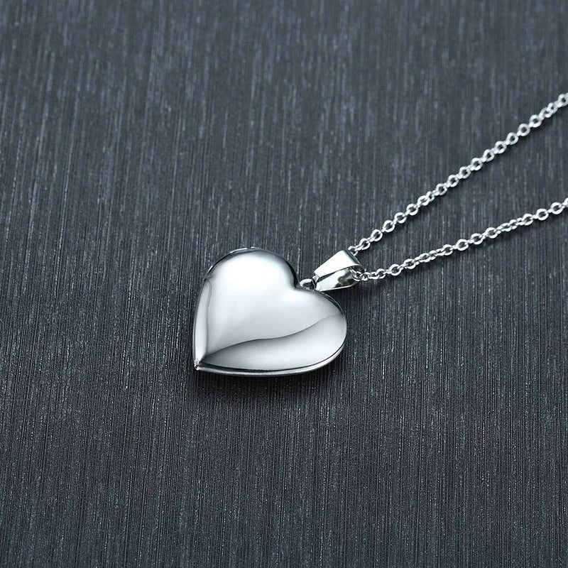 Floral oval heart locket pendant necklace for women by HSF Marketplace